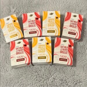 Dove Plant Milk Cleansing Bar Soap Variety Pack 7 Bars Turmeric Lemon Oat Berry